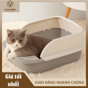 Khay vệ sinh cho mèo thành cao chống văng